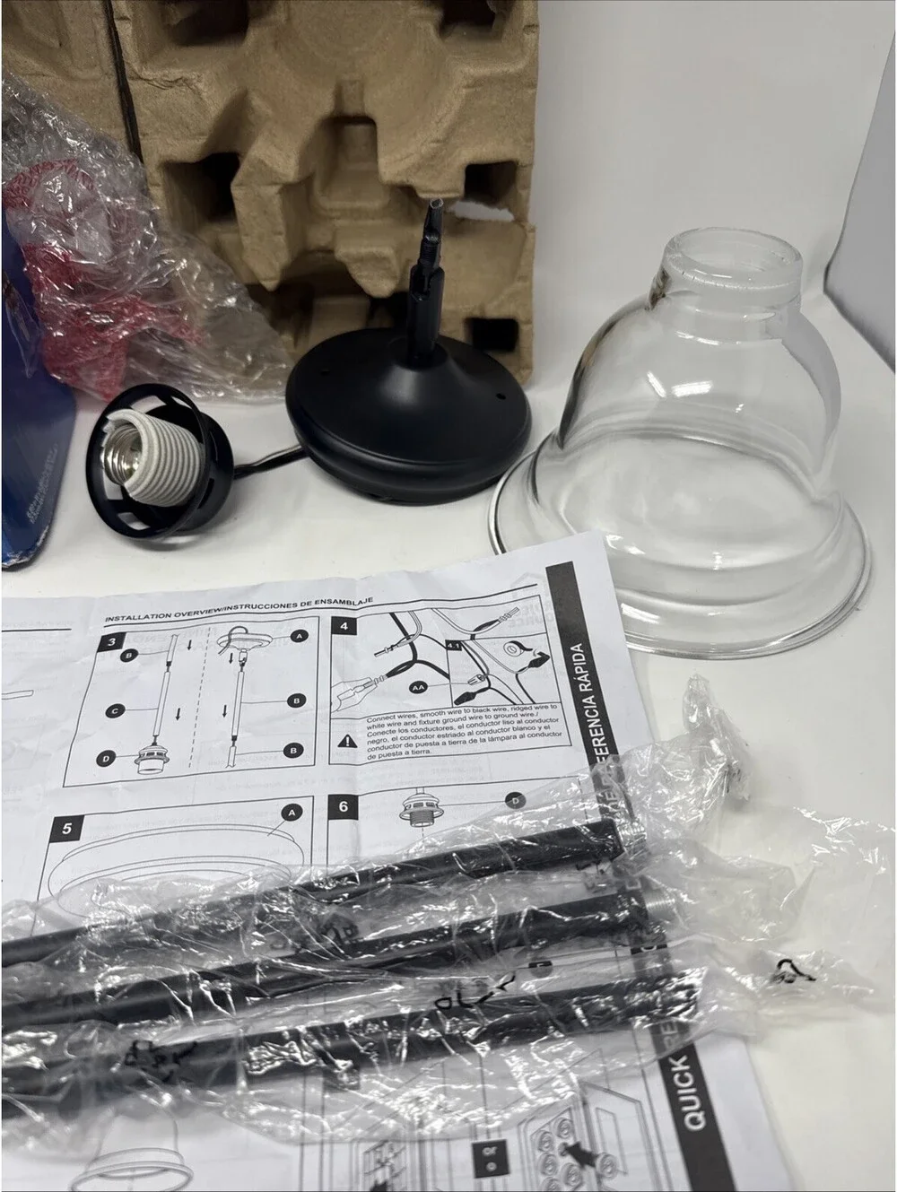 Project Source Falls room Mini Pendant Clear Glass Shade 6021314